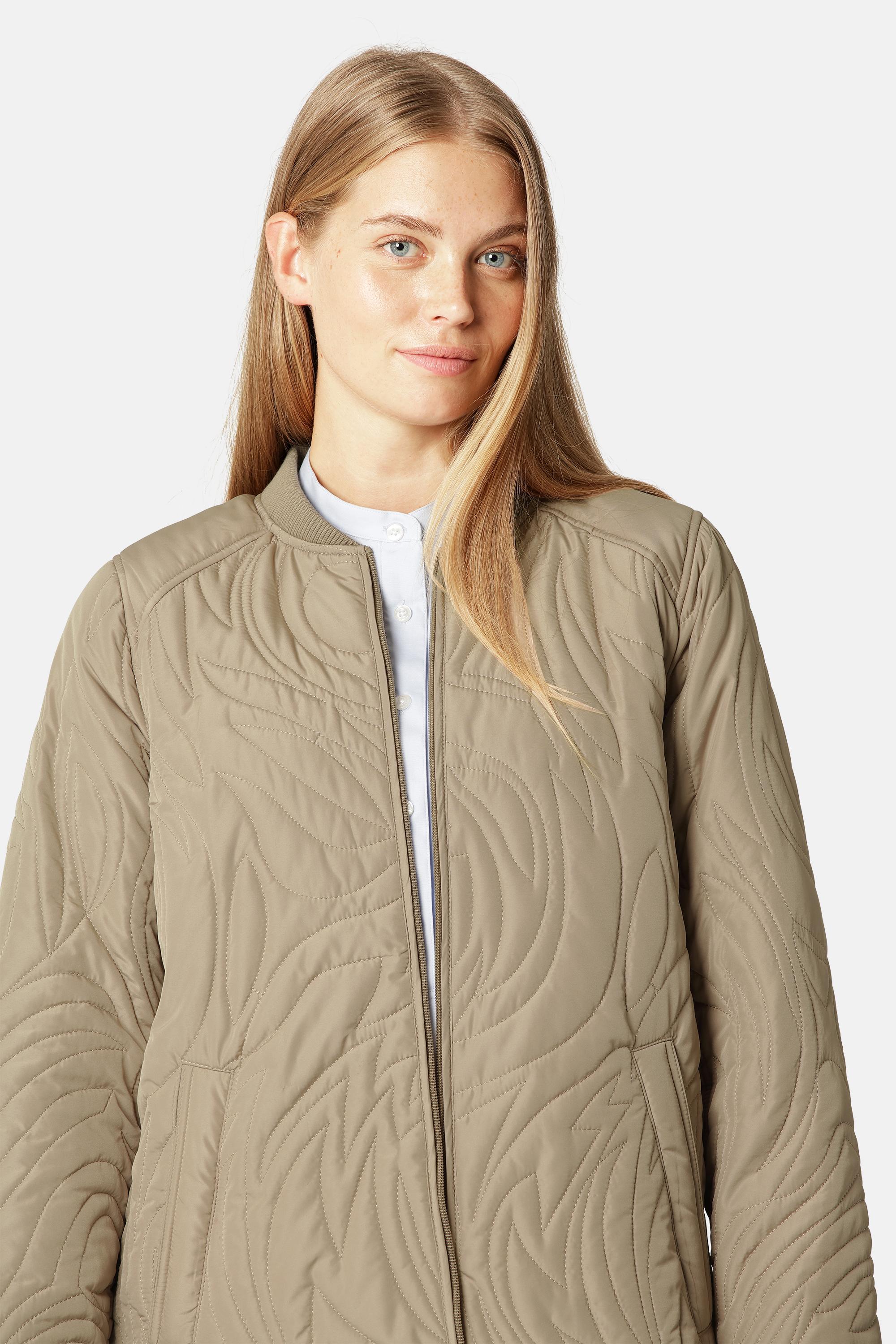 Kort Quiltad Jacka - Greige